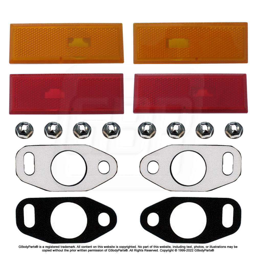 81-88 Oldsmobile Cutlass Front Fender & Rear Quarter Side Marker Light Lamp Lens Gasket Hardware KIT